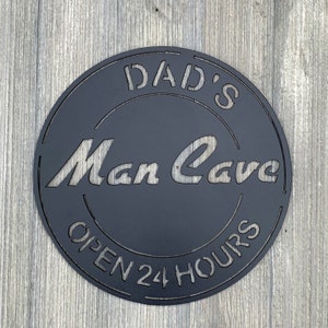 Dad&#39;s Man Cave Metal Sign Cutout