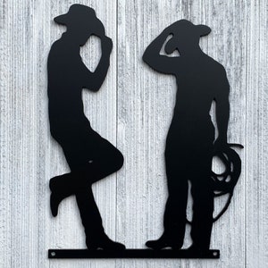 Two Cowboys Metal Sign Cutout - Cowboys Metal Sign - Western Home Decor - Cowboy Enthusiast Gift - Durable