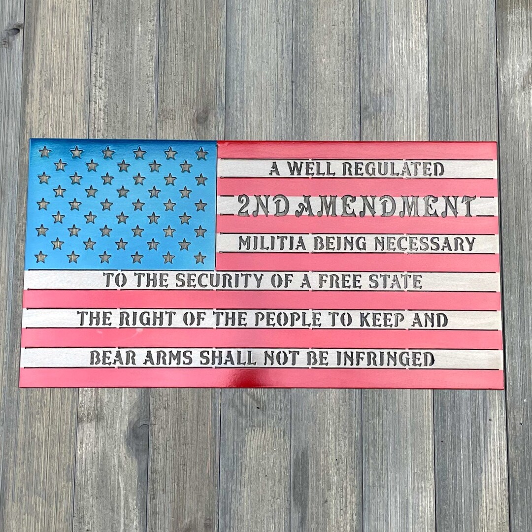 Second Amendment Flag Metal Sign Cutout -defend Your Right to Bear Arms ...