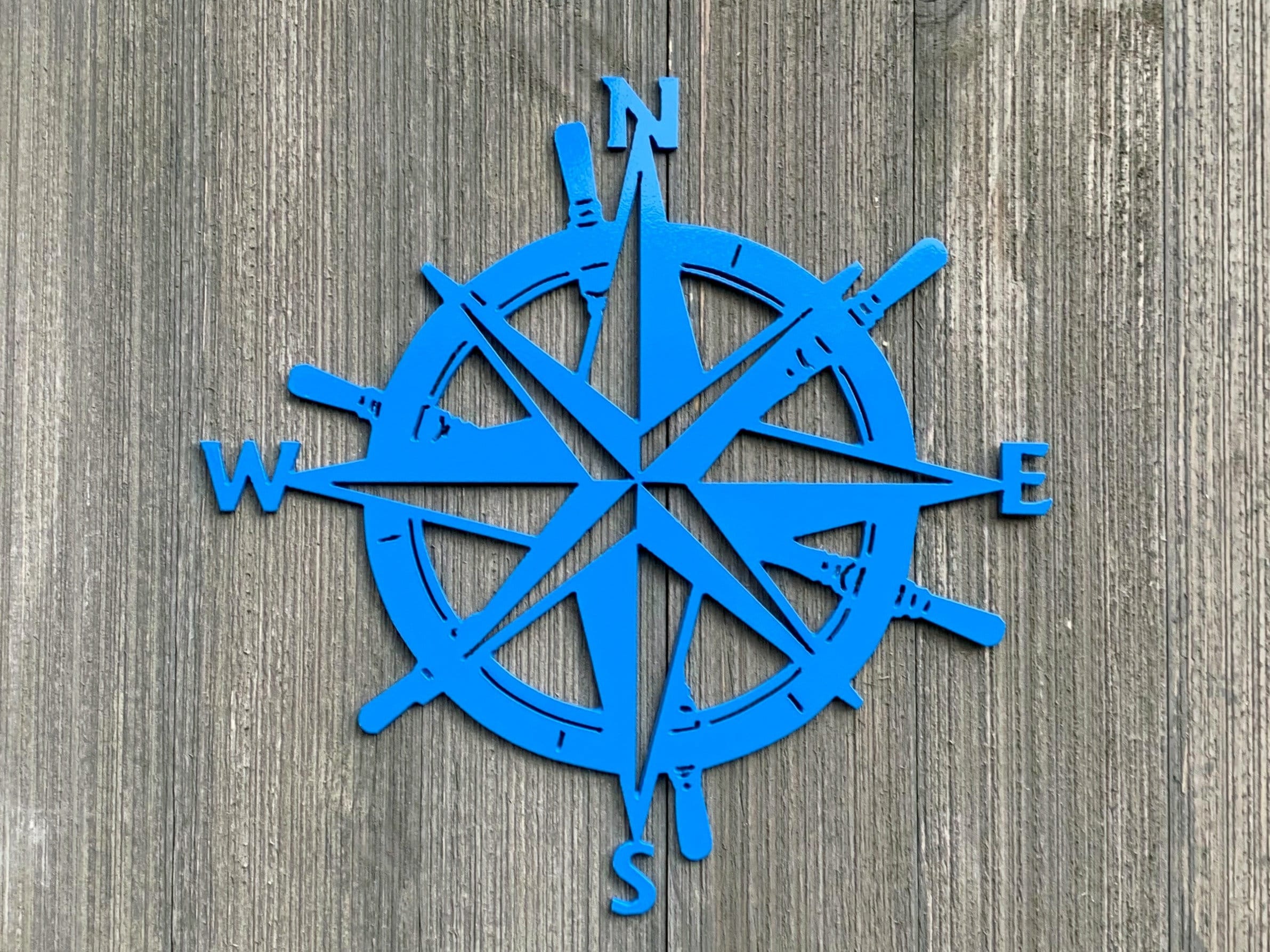 Nautical Compass Rose Metal Sign Cutout - Nautical Decor for Home or ...