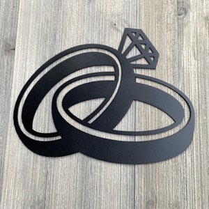 Wedding Bands Metal Sign Cutout - Eternal Love - Powder Coated Metal Sign - Forever Bound - Timeless Symbol of Love and Commitment