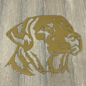 Recorte de letrero de metal de laboratorio amarillo (opción para laboratorios negros a pedido) - Signo de Labrador Retriever