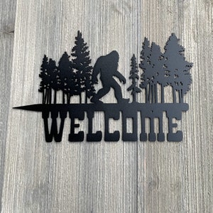 Bigfoot Welcome Metal Tree Stake - elcome Bigfoot Powder Coated Metal Tree Stake - Nature Inspired Home Decor
