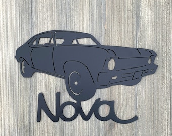Nova Metal Sign Cutout - Nova Powder Coated Metal Sign - Classic Design for Car Enthusiasts