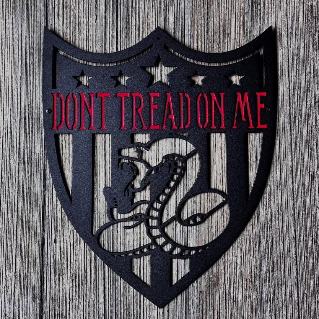 Don’t Tread on Me Metal Sign – Gadsden Flag Wall Art | Patriotic Shield ...