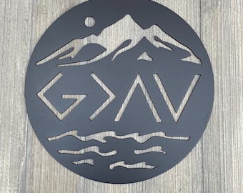 God is Greater Than The Highs And Lows Metal Sign Cutout