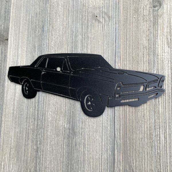 1965 GTO Metal Sign Cutout - '65 GTO Powder Coated Metal Sign - Classic Design for Car Enthusiasts