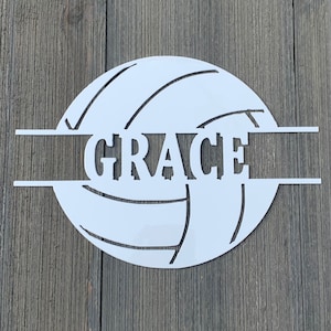 Personalized Volleyball Monogram Metal Sign - Custom Volley Ball Name sign - Sports Team - Volleyball Lover -