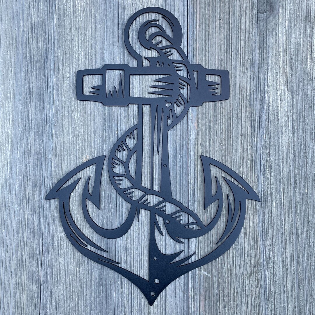 Nautical Rope Signs Nautical Elegance: Anchor and Rope Metal Sign for Coastal Decor - Etsy