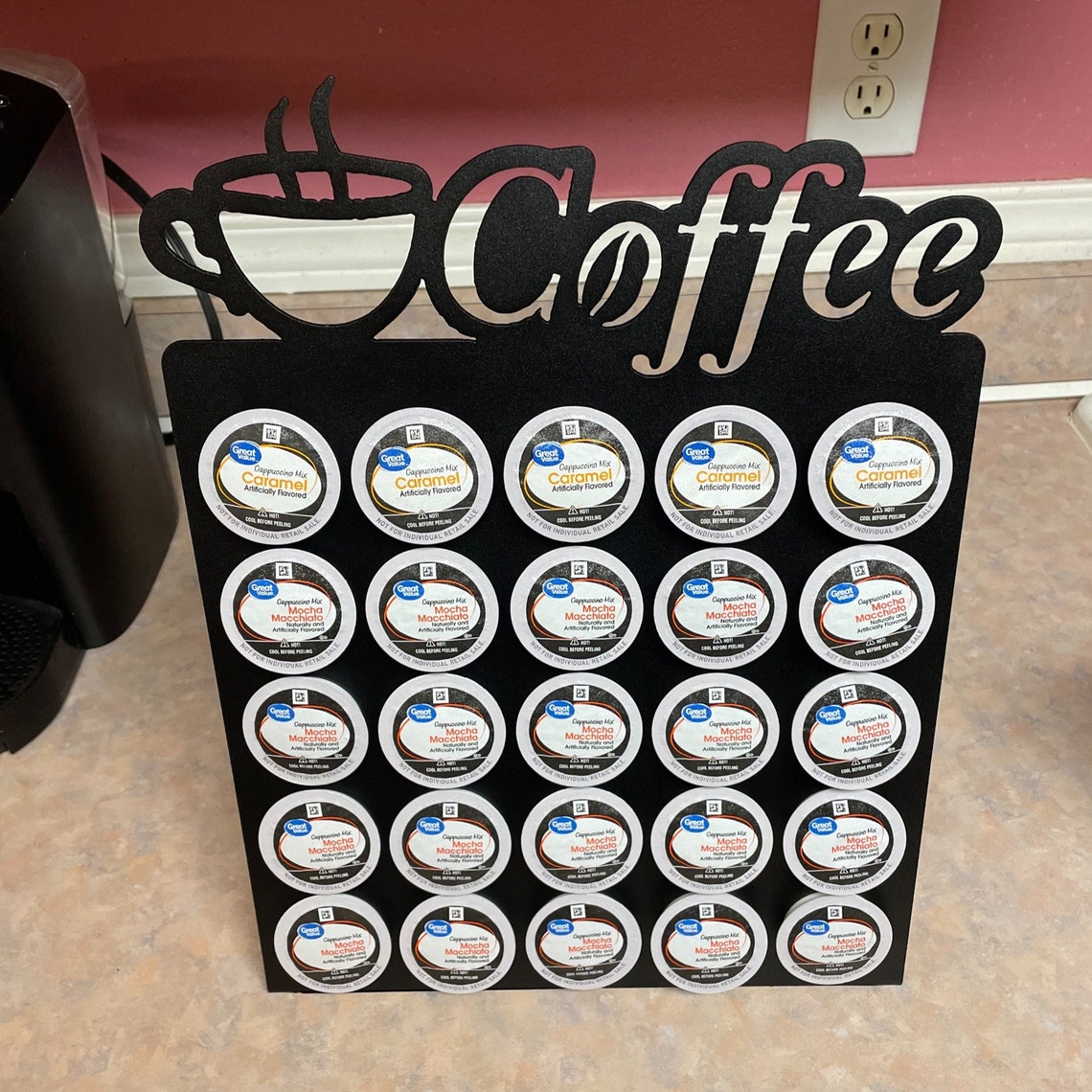 Metal K Cup Holder Coffee Cup Organizer Powder Coated Etsy