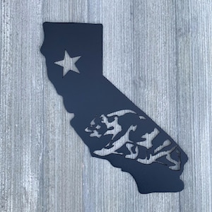 California Bear- California Flag Bear- State of California - Powder Coated Metal Sign