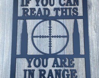 In Range Alert: Metal Sign Cutout for Shooting Enthusiasts - No Trespassing Sign