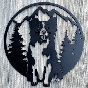 Border Collie Metal Sign Cutout -Bring the Loyalty and Intelligence of a Border Collie into Your Home: Powder Coated Sign of a Border Collie