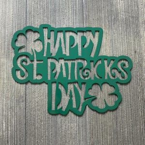 Happy St. Patrick&#39;s Day Metal Sign Cutout - Festive Clover Decor