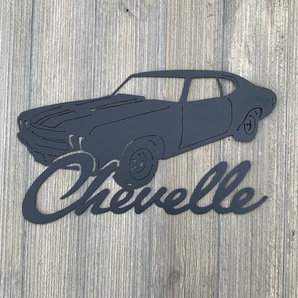 Chevelle Metal Sign Cutout - Chevelle Powder Coated Metal Sign - Nostalgic Design for Car Enthusiasts