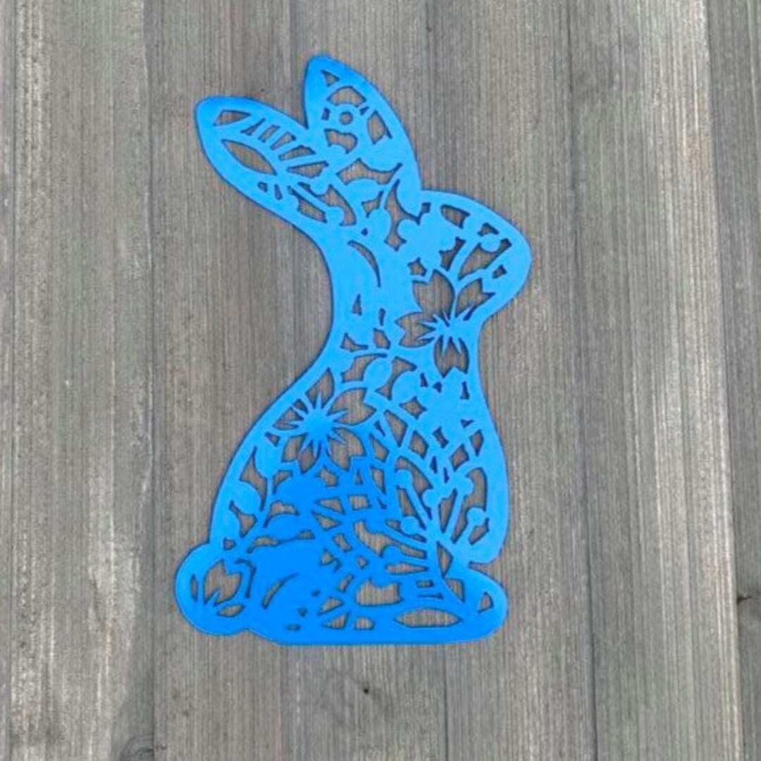Easter Bunny Metal Sign Cutout - Bunny Shape Sign - Powder Coated Metal ...