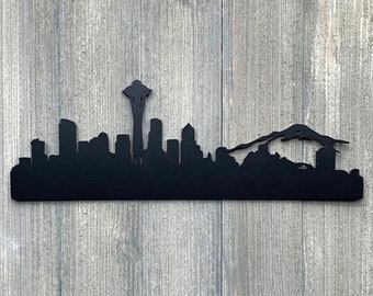 Personalizable Seattle Skyline Metal Sign Cutout - Powder Coated for Durability - Space Needle - Personalized - Custom - Customizable