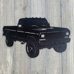 1979 Ford Truck Metal Sign Cutout - &#39;79 Ford Pickup Powder Coated Metal Sign - Nostalgic Design for Car Enthusiasts