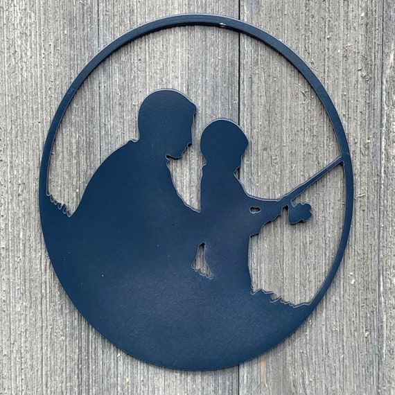 Father And Son Fishing Metal Sign Cutout Celebrate The Bond - Etsy Australia