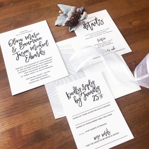 Modern Black and White Script Wedding Suite