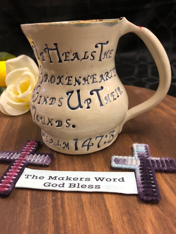 Pottery Mug / Bible Verse Pottery / Spiritual Gift / Wedding Etsy