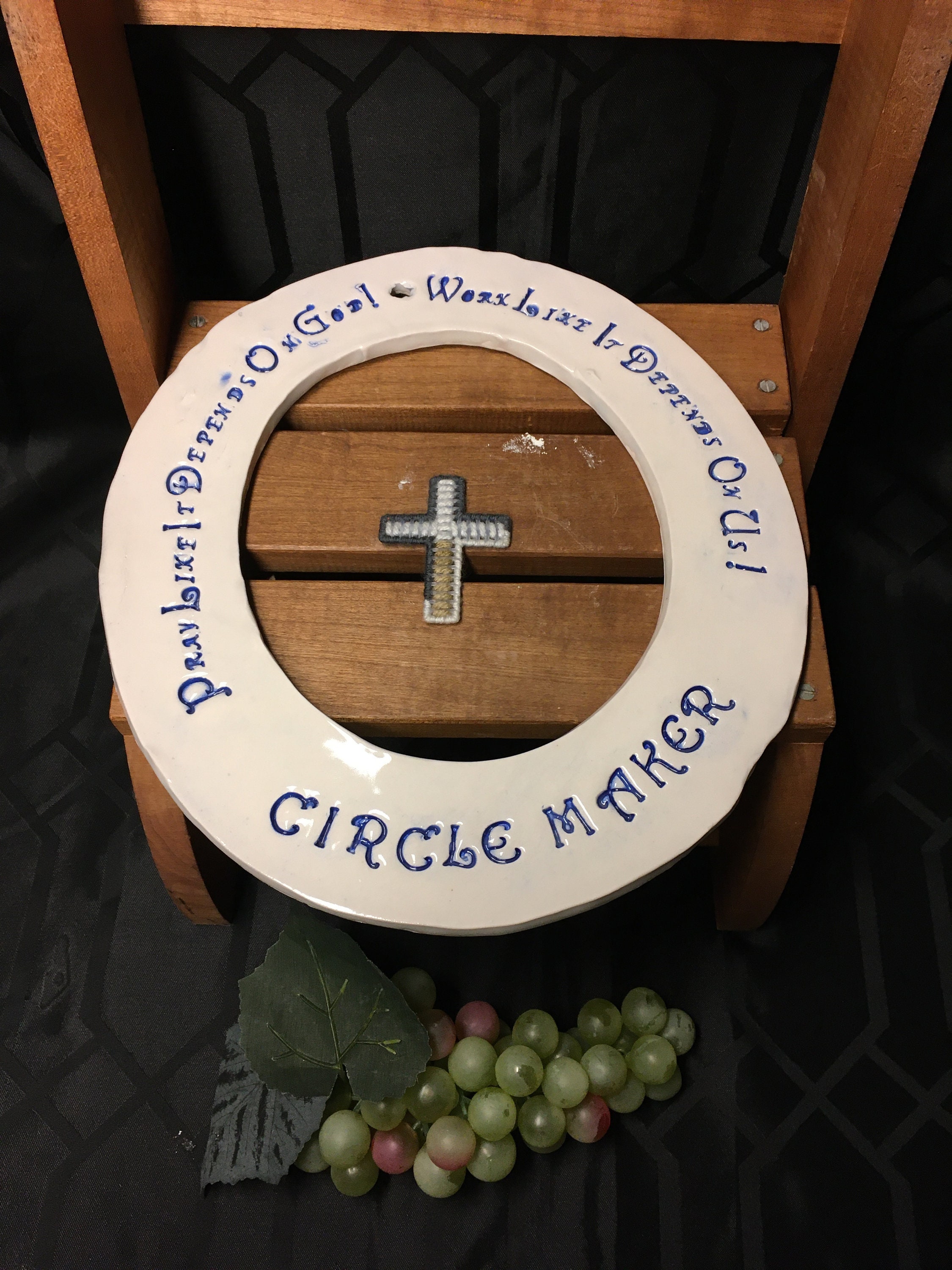 Circle Maker Pray Like It Depends handmade Pottery religious Wedding Gifts  Couple housewarming Gift Christian scripture Wedding Gift 