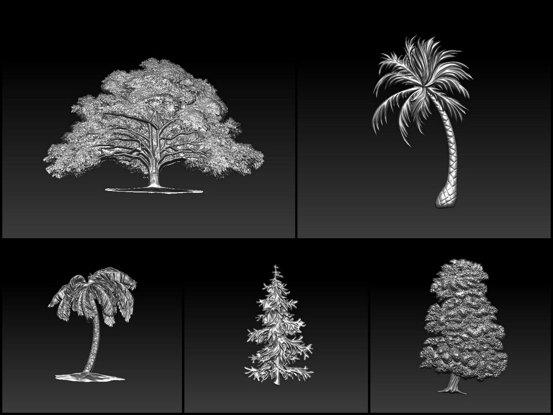 Trees Leaves and Branches set of 23 STL Models for 3D printer Etsy