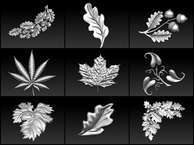 Trees Leaves and Branches set of 23 STL Models for 3D printer | Etsy