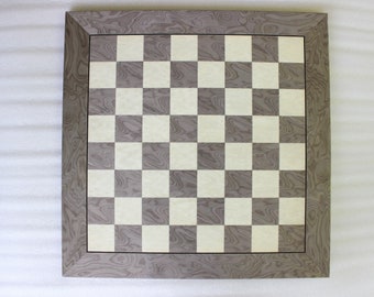 Grey Ash Burl Wooden Chess Board 55cm