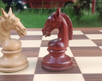 Sheffield Padauk Chess Pieces: Boxwood & Four Crowns