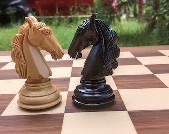 Hand made Gioachino Greco Luxury Chess Pieces in Ebony and Boxwood - 4.5"