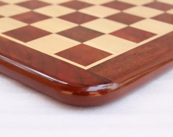 Hand made Inlaid Wooden African Padauk Chess Board 18 x 18