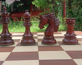 Hand made Alekhine Luxury Chess Pieces in Ebony and Boxwood - 4.5"