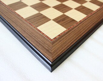 Walnut Moulded Chess Board - 55cm