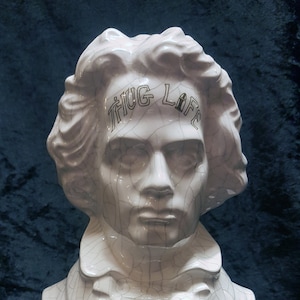 Thug Life Beethoven, Tupac Shakur, 2 Pac, Tribute Handmade Ceramic Collectable Bust, Thug Life Statue