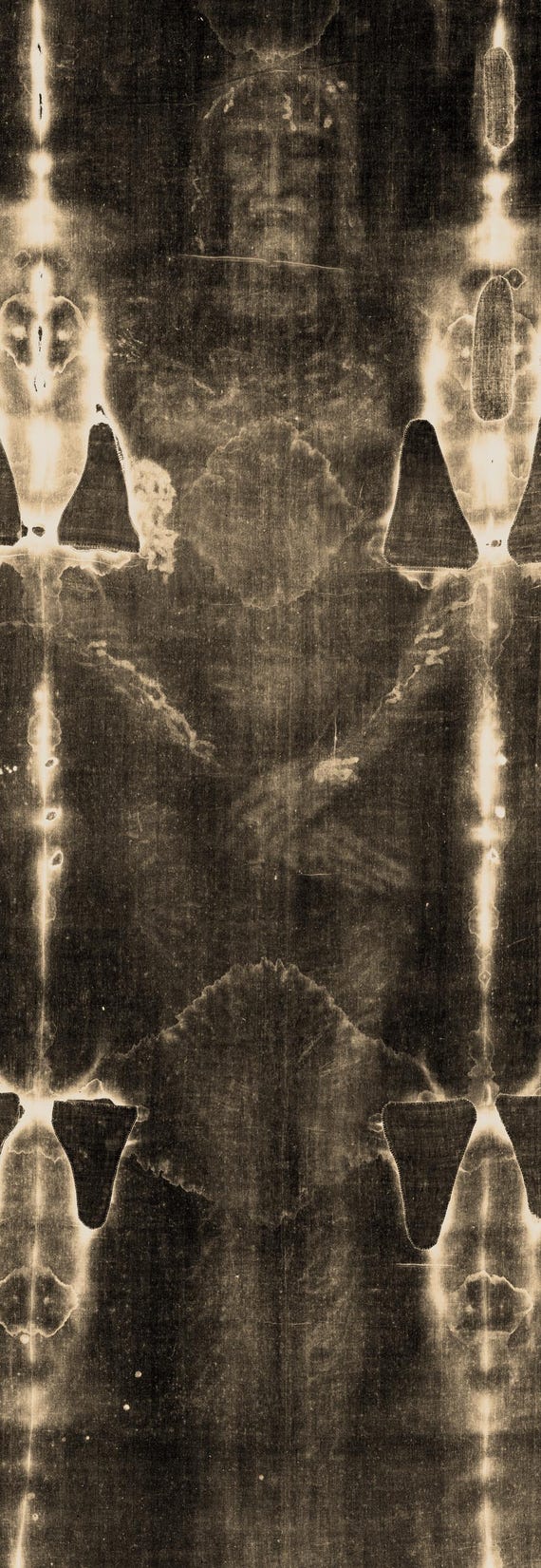 Life Size Shroud of Turin Waxed Canvas Wall Hanging Stunning