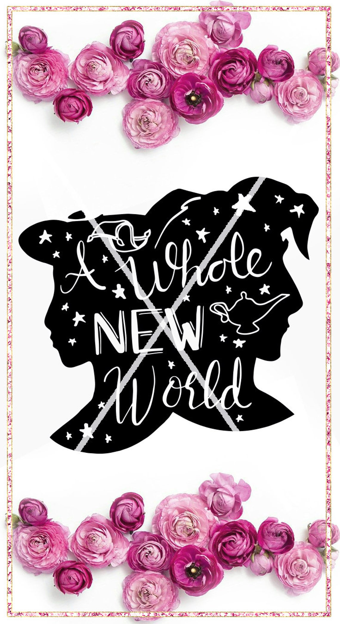 Aladdin Shirt Design Disney SVG a Whole New World Silhouette | Etsy