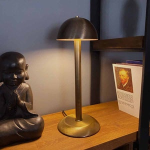 Antique Style Brass Table Lamp, Bedside Lamp, Traditional Lamp, Nightstand Lamp for Bedroom, Office