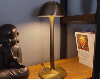 Antique Style Brass Table Lamp, Bedside Lamp, Traditional Lamp, Nightstand Lamp for Bedroom, Office