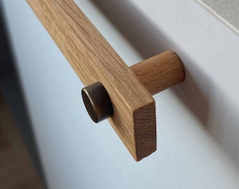 Modern Cabinet Handle, Wood Drawer Pull, Minimal Wood Handle, Natural Wood Oak Handle, Cabinet Knobs, Drawer Handles Kids, Decorative Handle