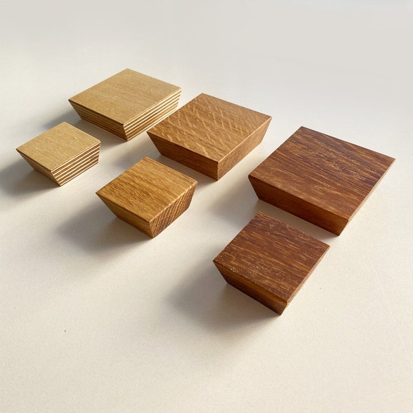 Quadratische Knäufe aus Holz | Eiche quadratischer Griff, minimalistische Holzgriffe, minimalistische quadratische Knöpfe, quadratische Holzschrankgriffe
