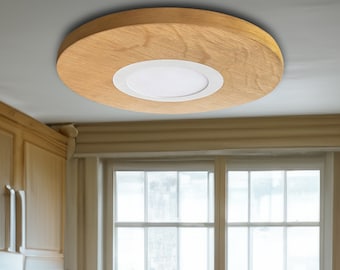 42cm Round LED Oak Cover Ceiling Light , Ceiling Light Fixture Flush Mount, Bedroom, Hallway, Kitchen Light, Decorative, Modern, Minimalist