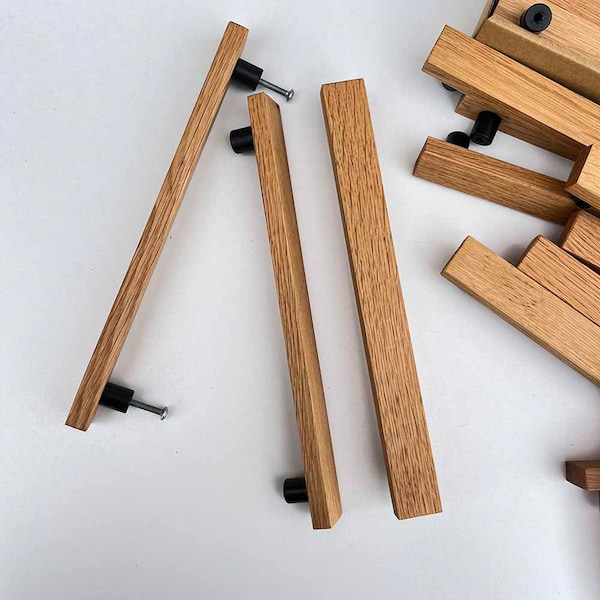 Slim Drawer handle | Furniture Drawer Handle, Oak Cabinet Handle, Rustic Drawer Handles, Wooden Cabinet Handles, Antique Bronze Handles