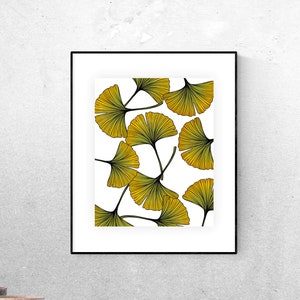 Ginkgo Leaves 1 Art Print | Printed on High Quality Smooth Matte Paper