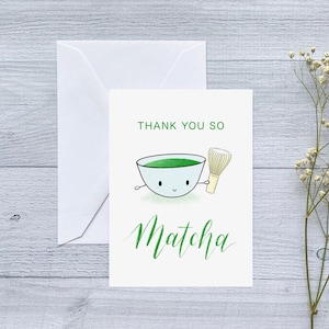 Danke So Matcha Grußkarte | Klappkarte blanko | Für Teeliebhaber