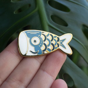 Blue Koinobori Enamel Pin | Japanese Children&#39;s Day | Hard Enamel Pin | Lapel Pin