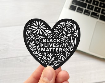 Black Lives Matter Vinyl Sticker | Portion of Profits Donated to BLM Organizations | Decal for Laptop, Water Bottle, Phone Case, Hydroflask