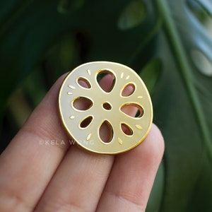 Lotus Root Enamel Pin | Asian Vegetables | Hard Enamel Pin | Accessory For Food Lovers | Lapel Pin
