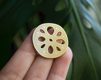 Lotus Root Enamel Pin | Asian Vegetables | Hard Enamel Pin | Accessory For Food Lovers | Lapel Pin