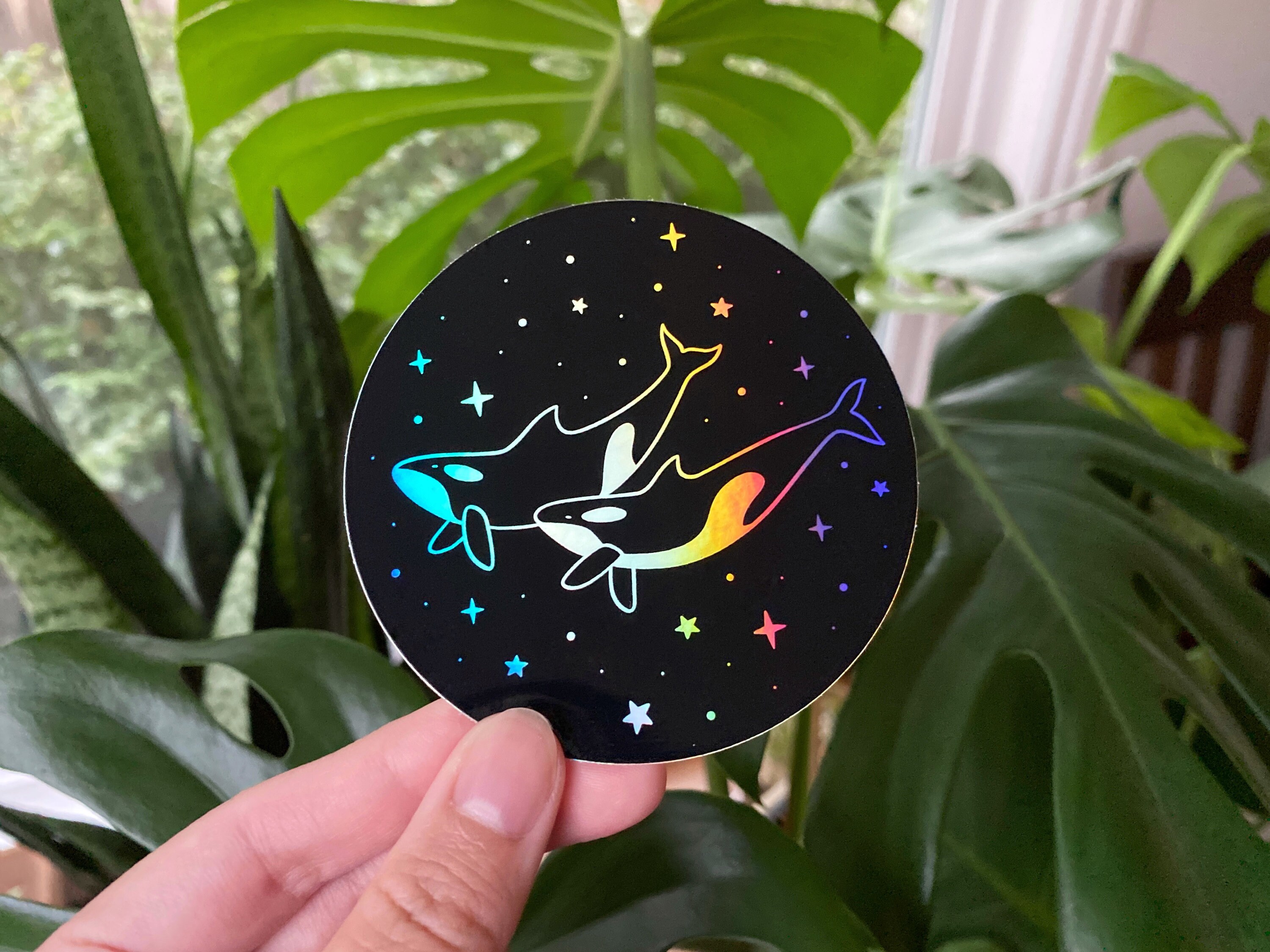 Holographic Orca Whale Sticker | Sticker for Journal, Laptop, Water ...